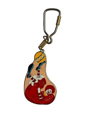 Vintage Circus Circus Las Vegas Upside Down Clown Enamel Keychain Carabiner